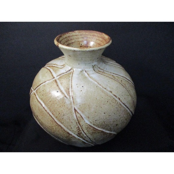 Signed Loy Liu 2006 Glazed Stoneware Studio Pottery Raised Layers Well Crafted - Picture 8 of 11